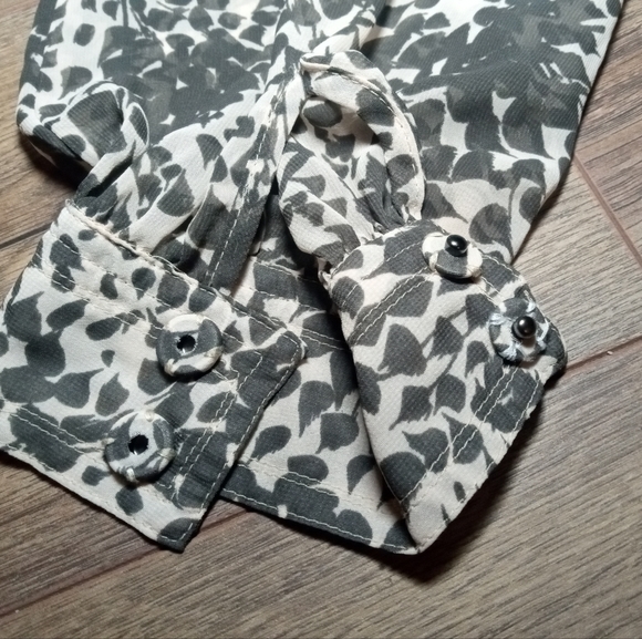 Patterson J Kincaid Beige Sheer Boho Blouse Size Small - Picture 5 of 9